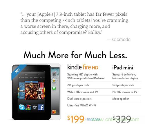 亞馬遜Kindle Fire HD:最厚道的售價!