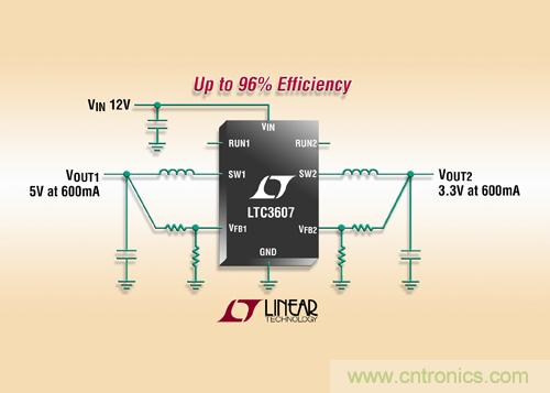 照片說明：15V、雙輸出 600mA 單片同步降壓型穩(wěn)壓器