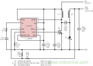 具有負反饋引腳和用于負輸出電源的高性能、單端控制器IC